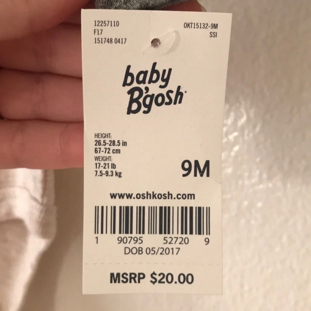 NWT Osh Kosh B’Gosh Long Sleeve Onesie